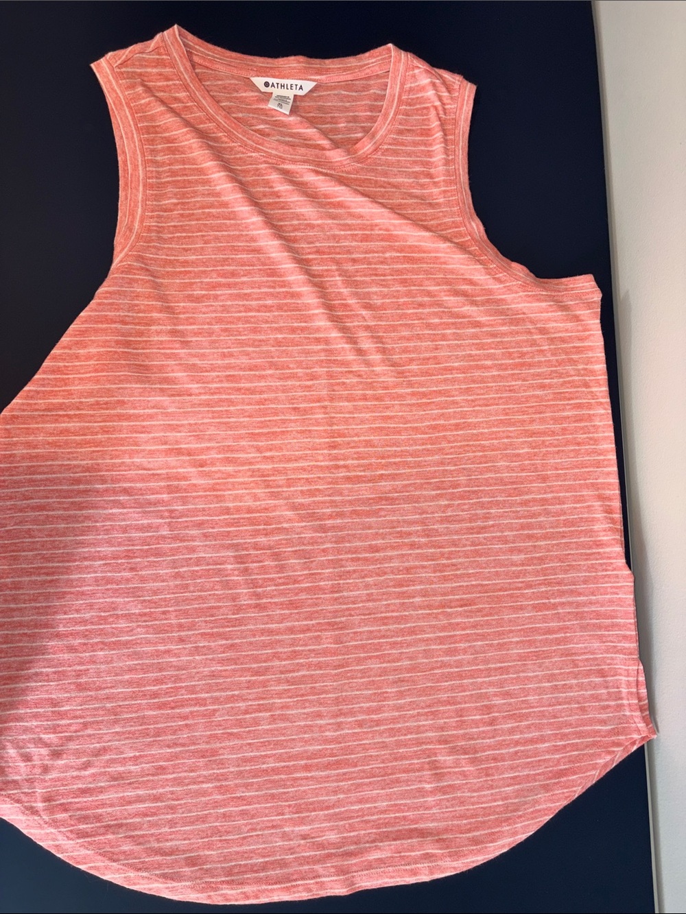 Athleta Coral-Striped Performance Tank Top